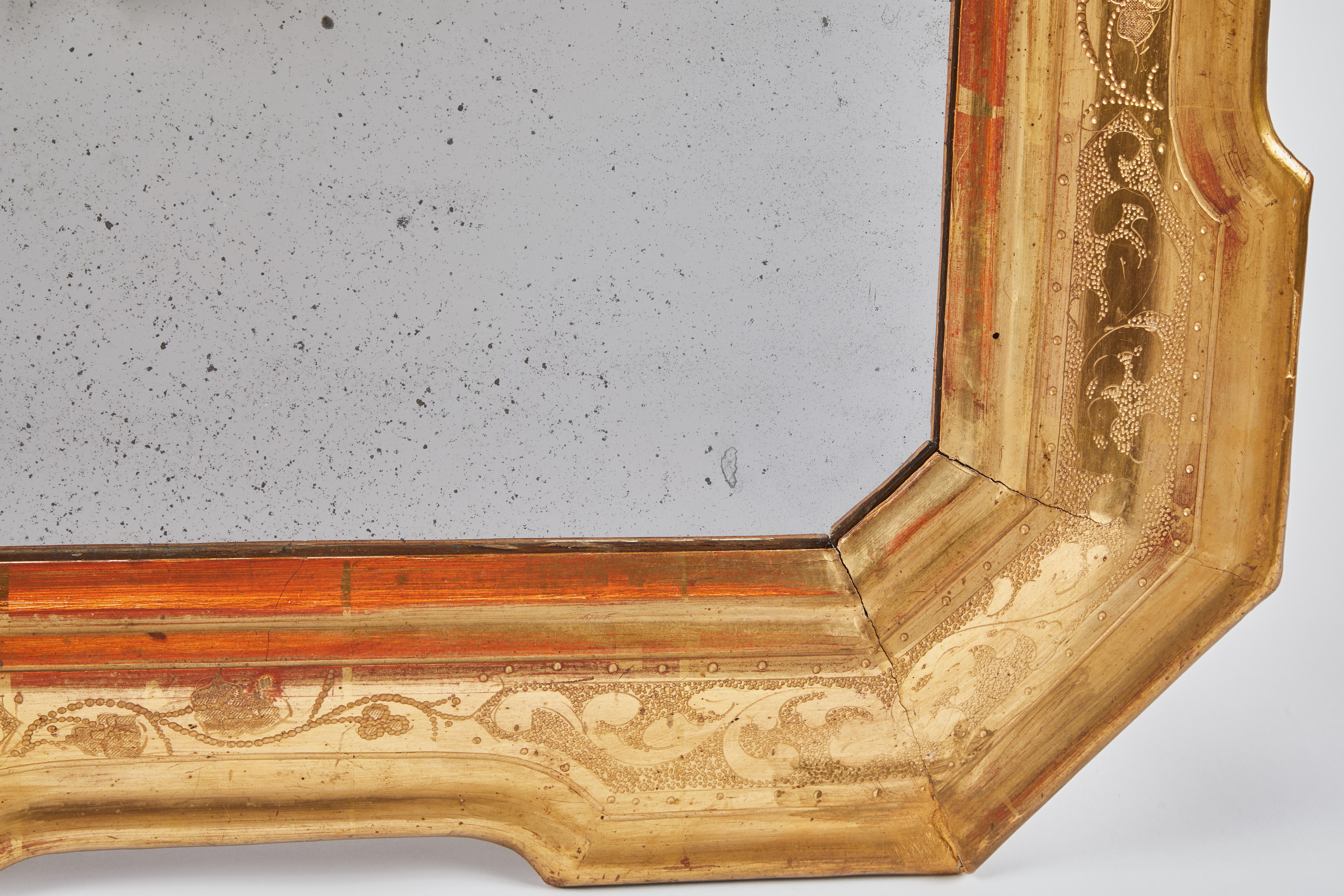 18th Century and Earlier 18th Century Gilt Italian Mirror from Lombardy