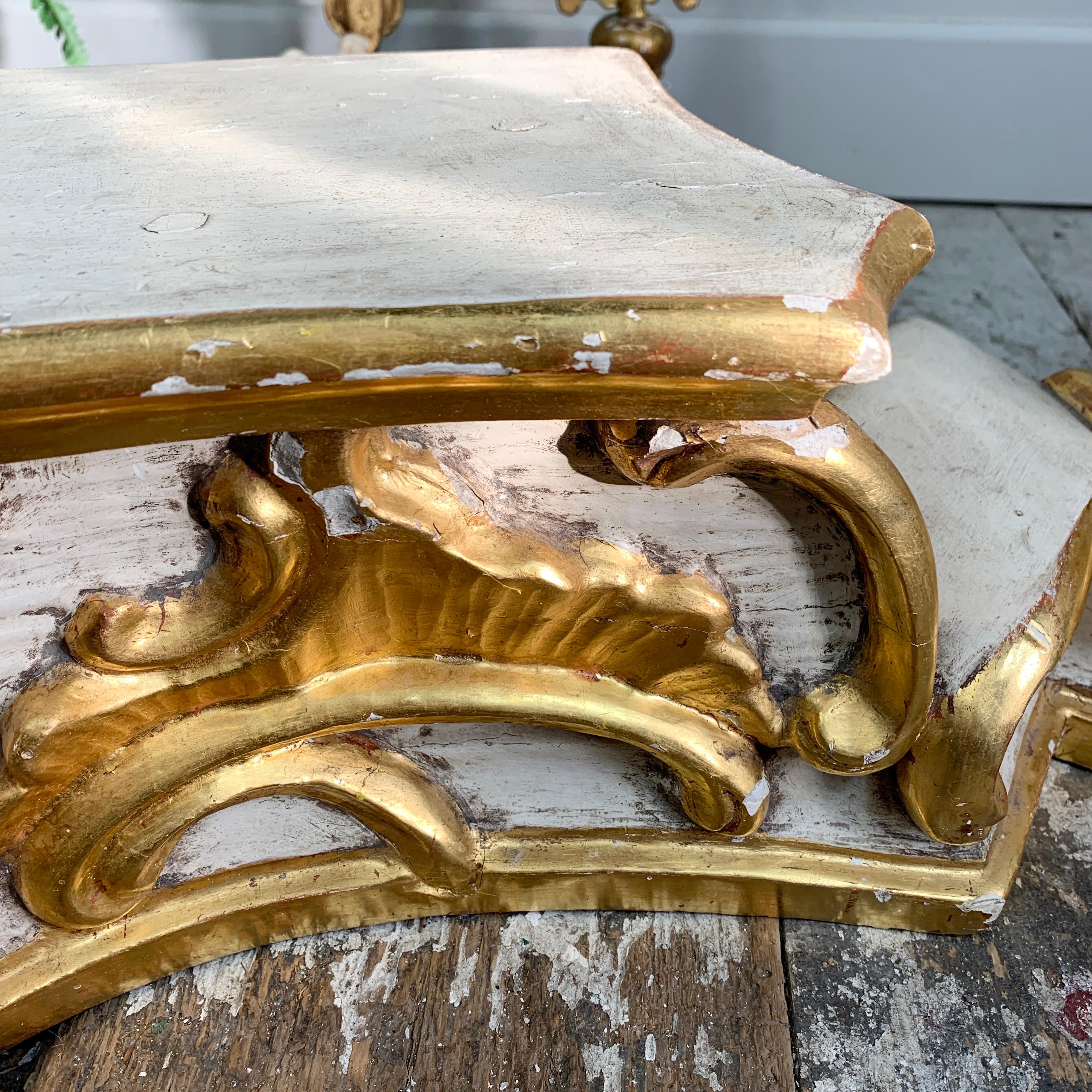 German 18th Century White and Gold Baroque Stand For Sale