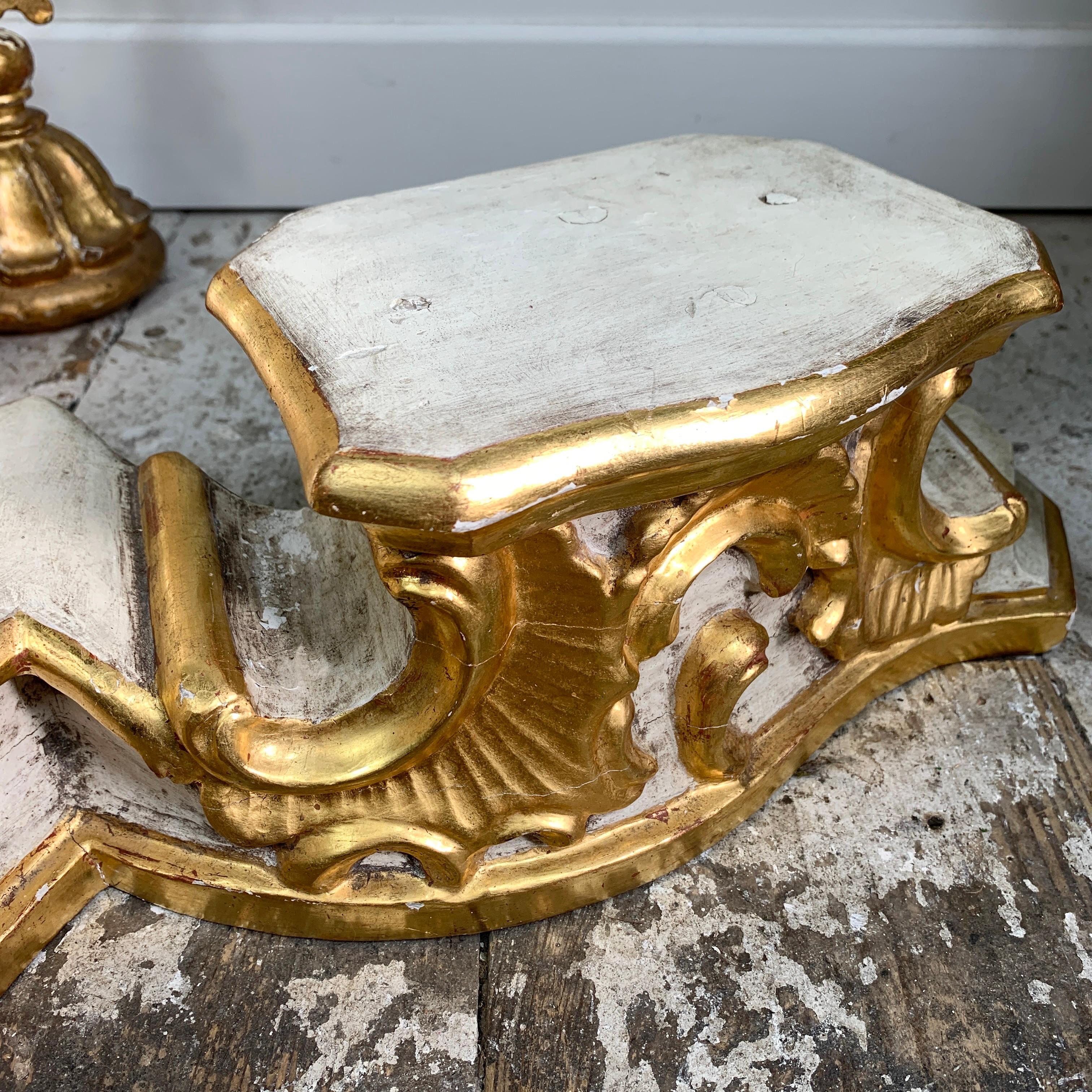 Mid-18th Century 18th Century White and Gold Baroque Stand For Sale