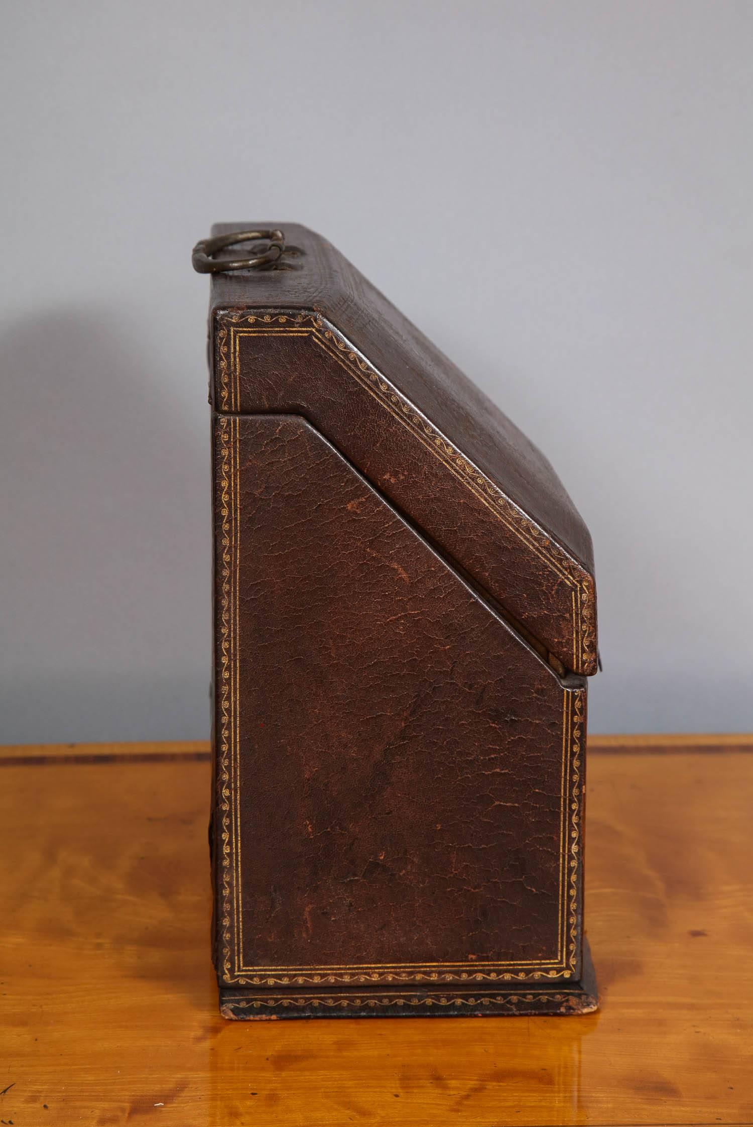 18th Century Gilt Tooled Leather Box 1
