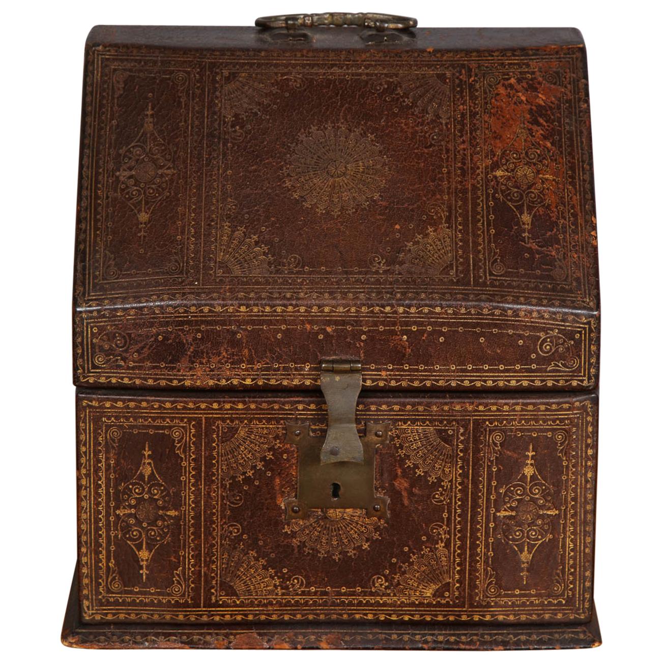18th Century Gilt Tooled Leather Box
