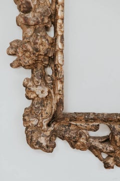 Cornice in legno dorato del XVIII secolo, angeli e fiori intagliati
