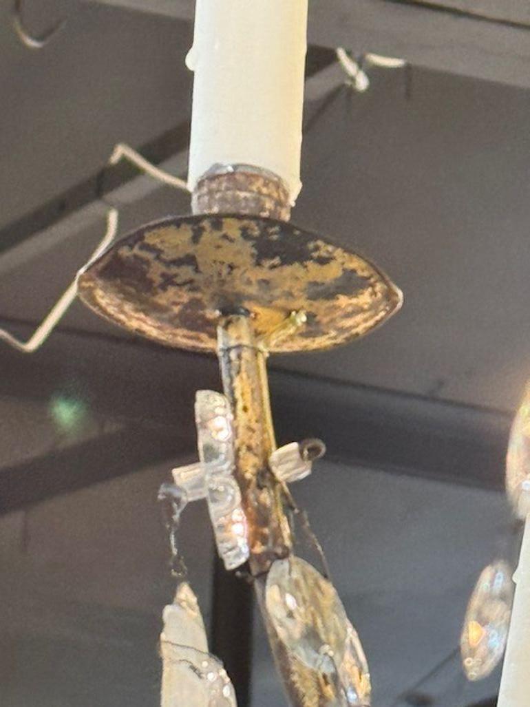 Lampadari in legno dorato e cristallo di Genova del XVIII secolo in vendita 3