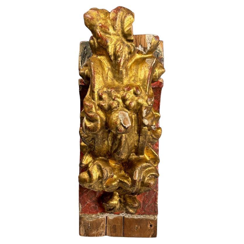 18th Century Giltwood and Polychrome Architectural Fragment
