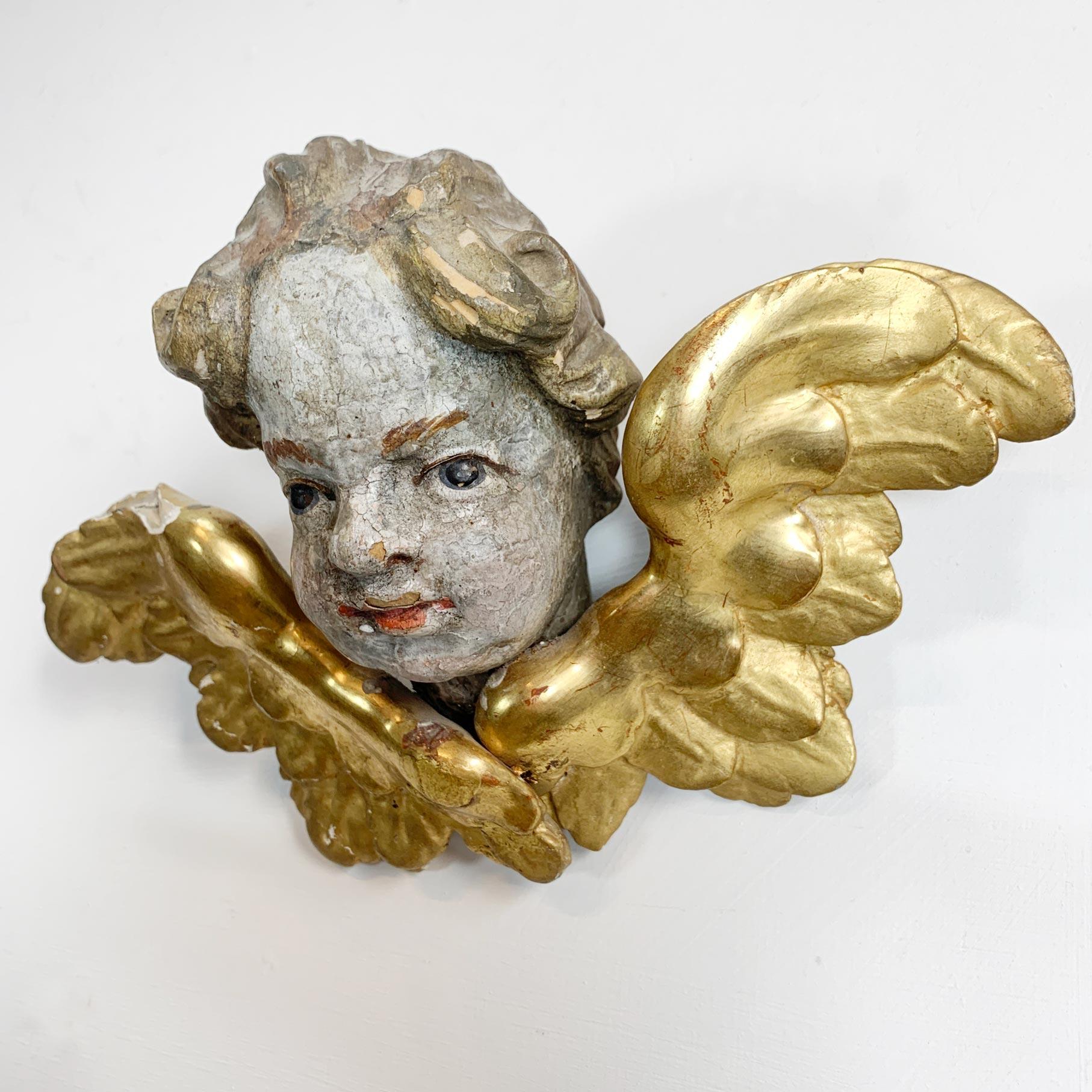  18th Century Giltwood and Polychrome Painted Putti / Cherub For Sale 4