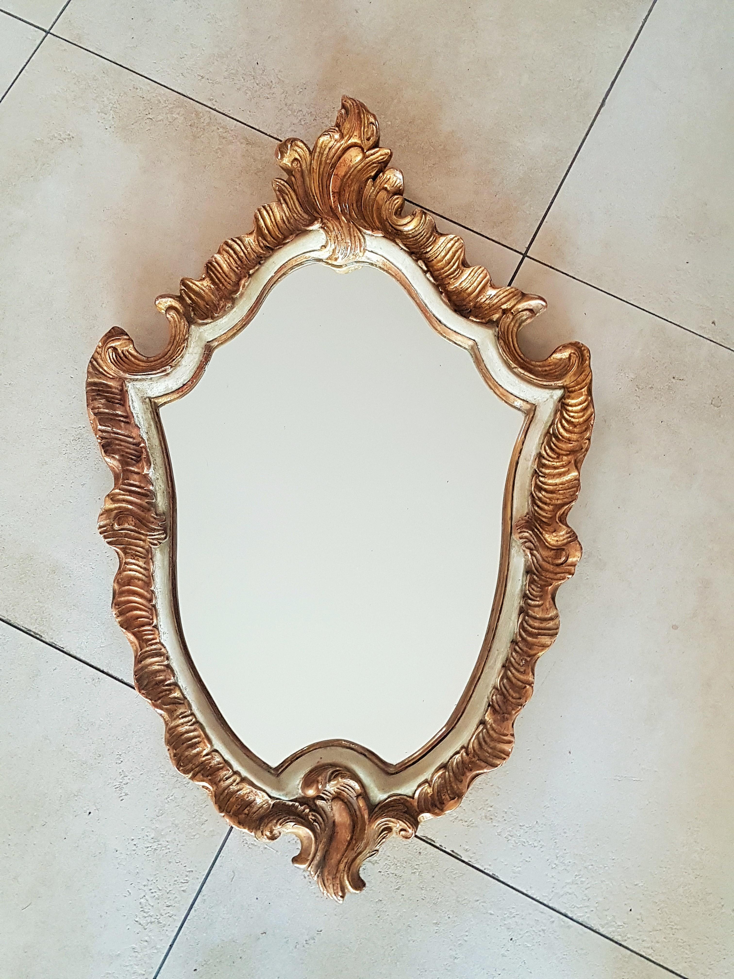 18th Century Giltwood Baroque Wall Mirror Louis XV, France For Sale 14