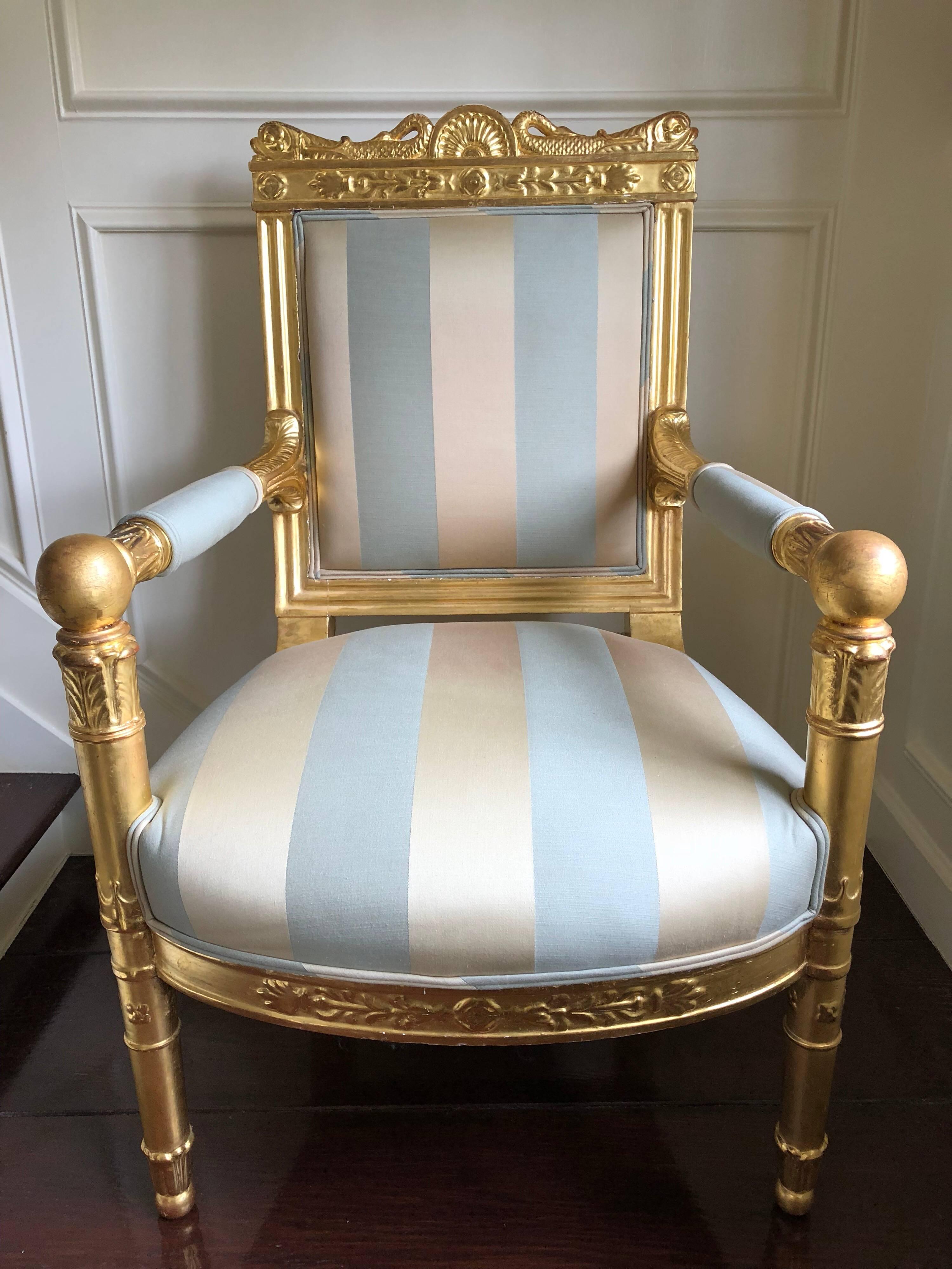 Louis XVI 18th Century Giltwood Bergere by Georges Jacob