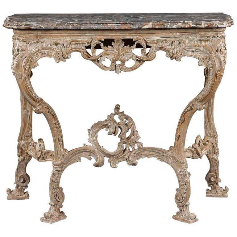 Rococo 18th Century Giltwood Console Table For Sale