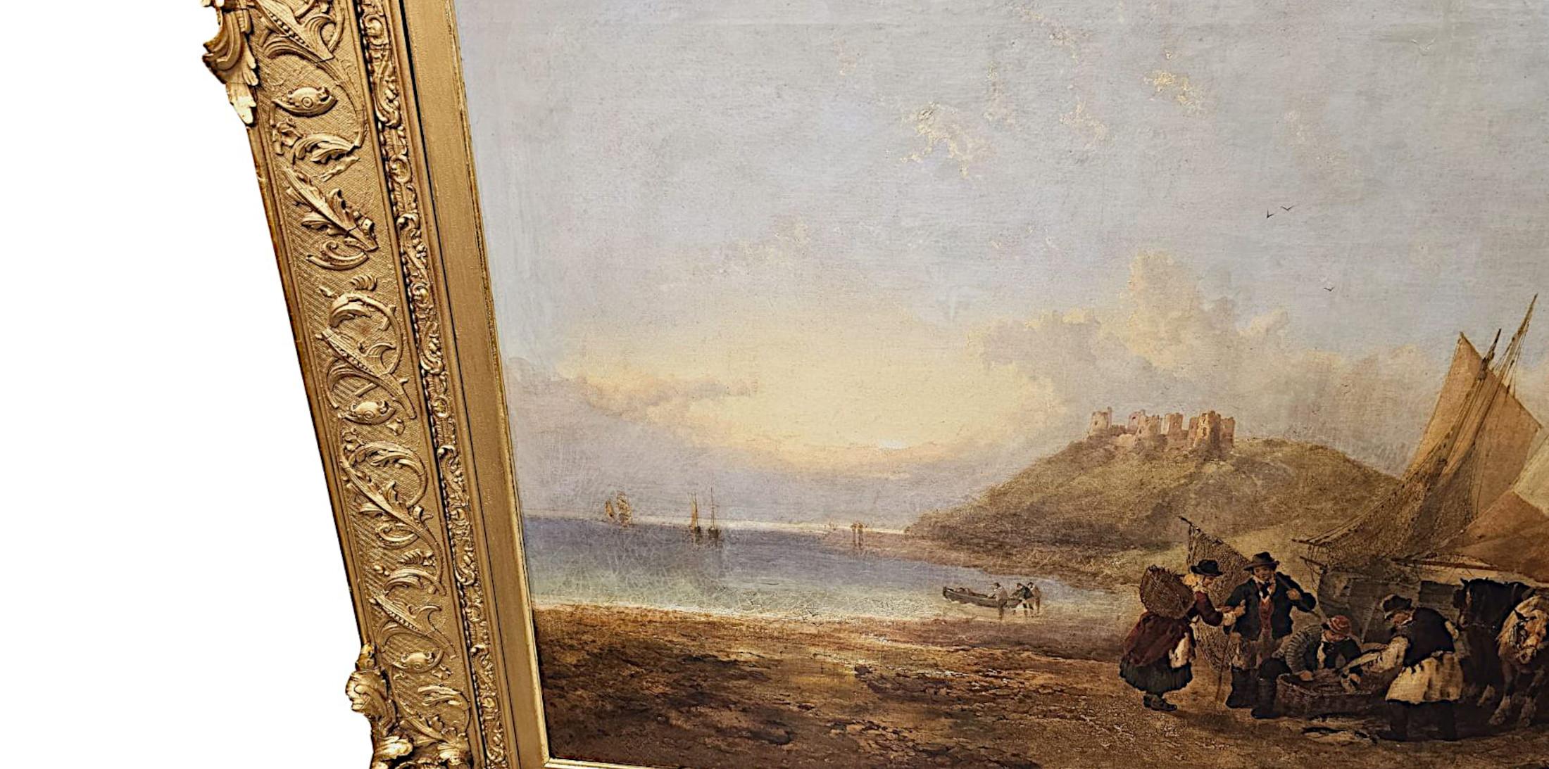 Peinture de maison de campagne du 18e siècle, encadrée de bois doré, attribuée à George Morland Bon état - En vente à Dublin, IE