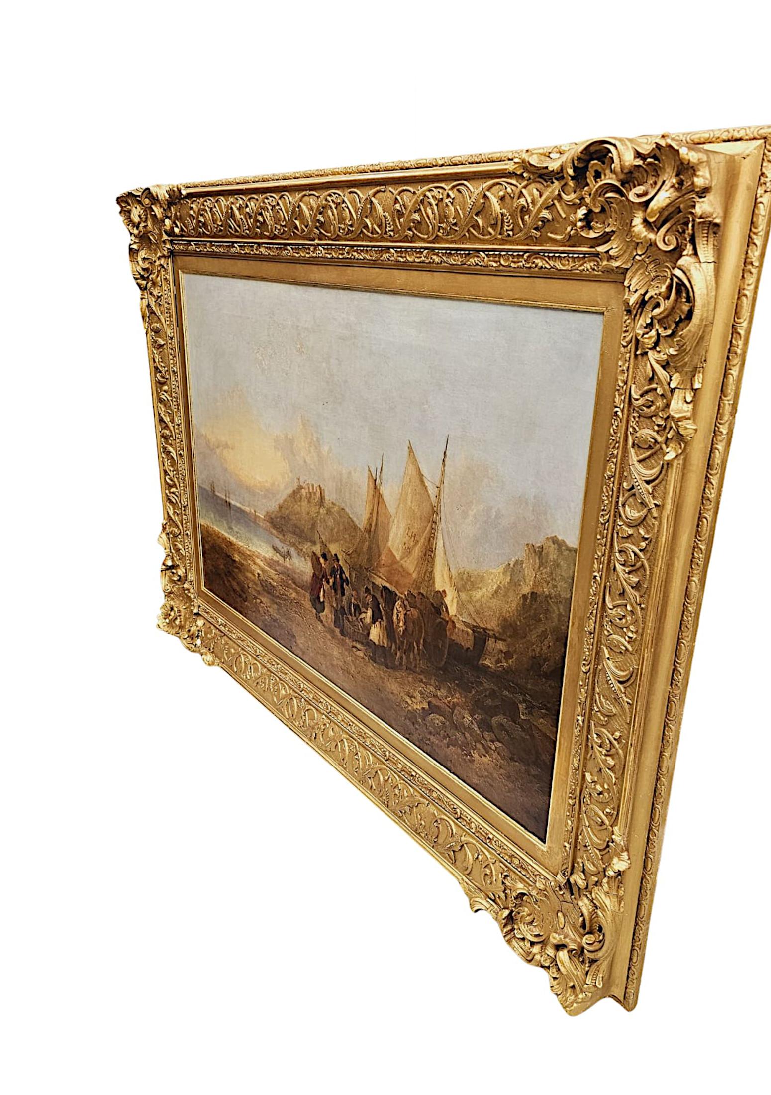 Peinture de maison de campagne du 18e siècle, encadrée de bois doré, attribuée à George Morland en vente 1