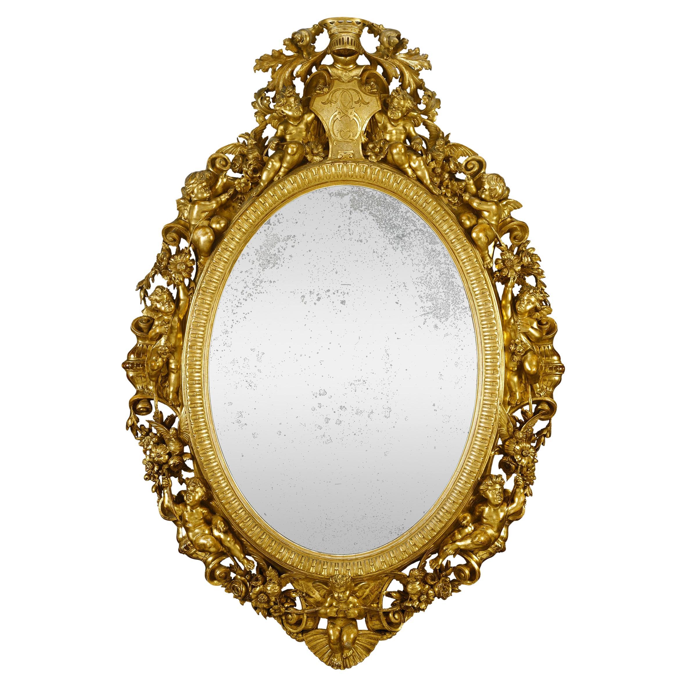 18th-Century Giltwood Italian Mirror