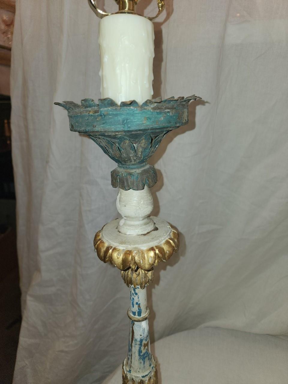 18th Century Giltwood Lamp Set  In Good Condition For Sale In Dallas, TX