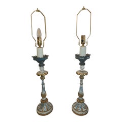 18th Century Giltwood Lamp Set