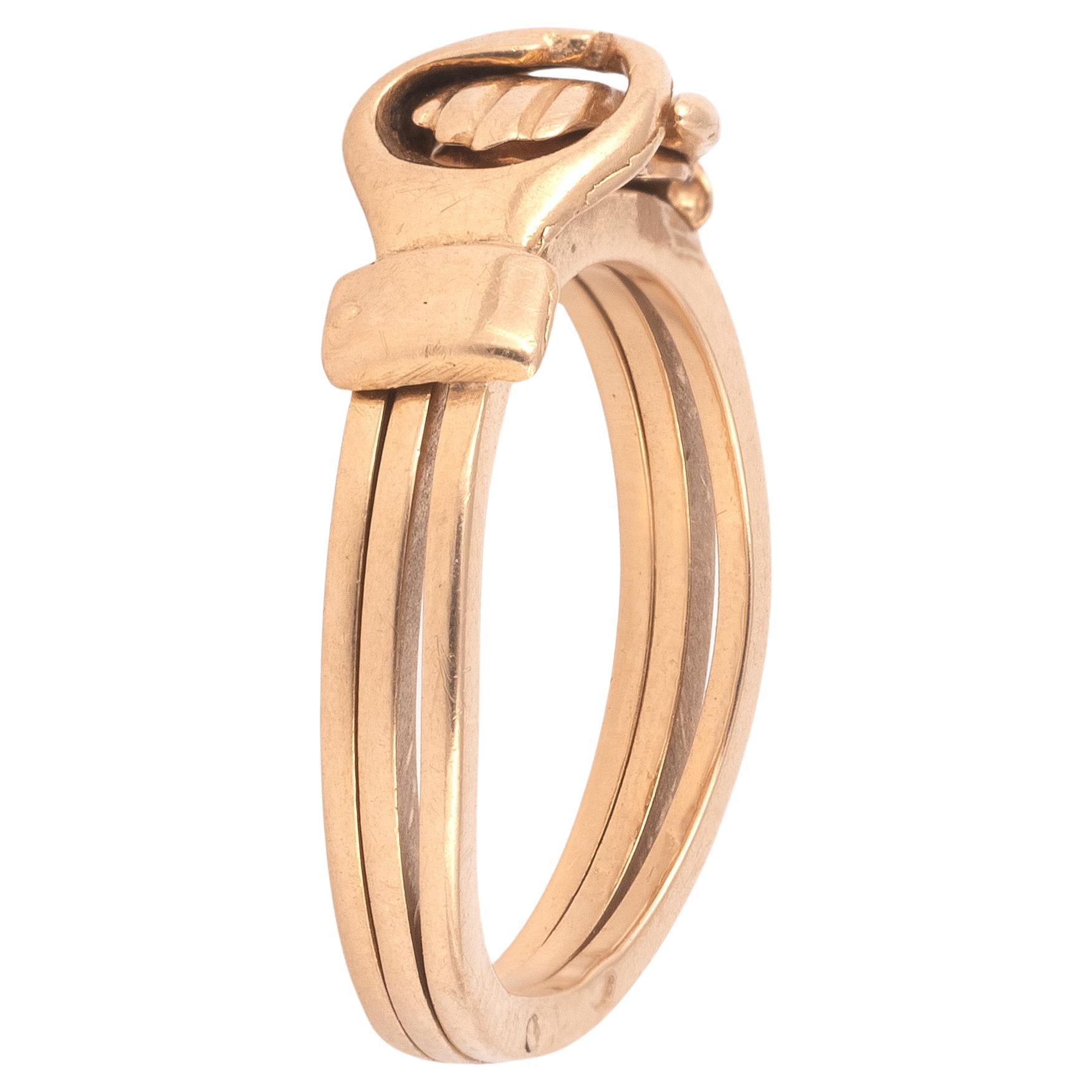 Neoclassical 18th Century Gimmel Fede Ring Italian 1790's