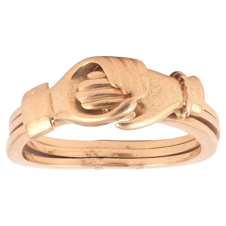 18th Century Gimmel Fede Ring Italian 1790's In Excellent Condition In Firenze, IT