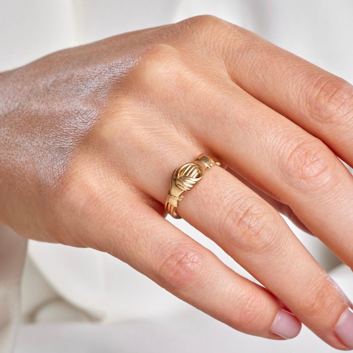 Women's or Men's 18th Century Gimmel Fede Ring Italian 1790's
