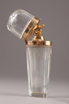 19th century Gold and cut crystal perfume Flask, Dutch