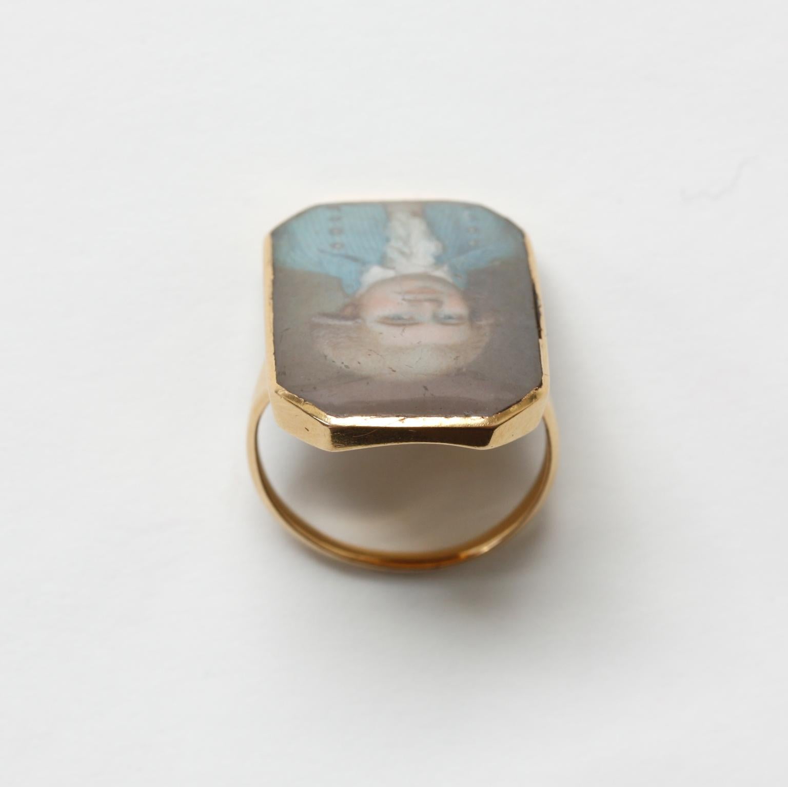 18th Century Gold Portrait Ring 1