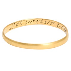 18th Century Gold Posy Ring "Let Virtue Be Thy Guide"