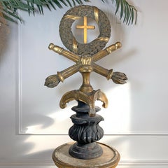 18th Century Gold Processional Religious Church Cross