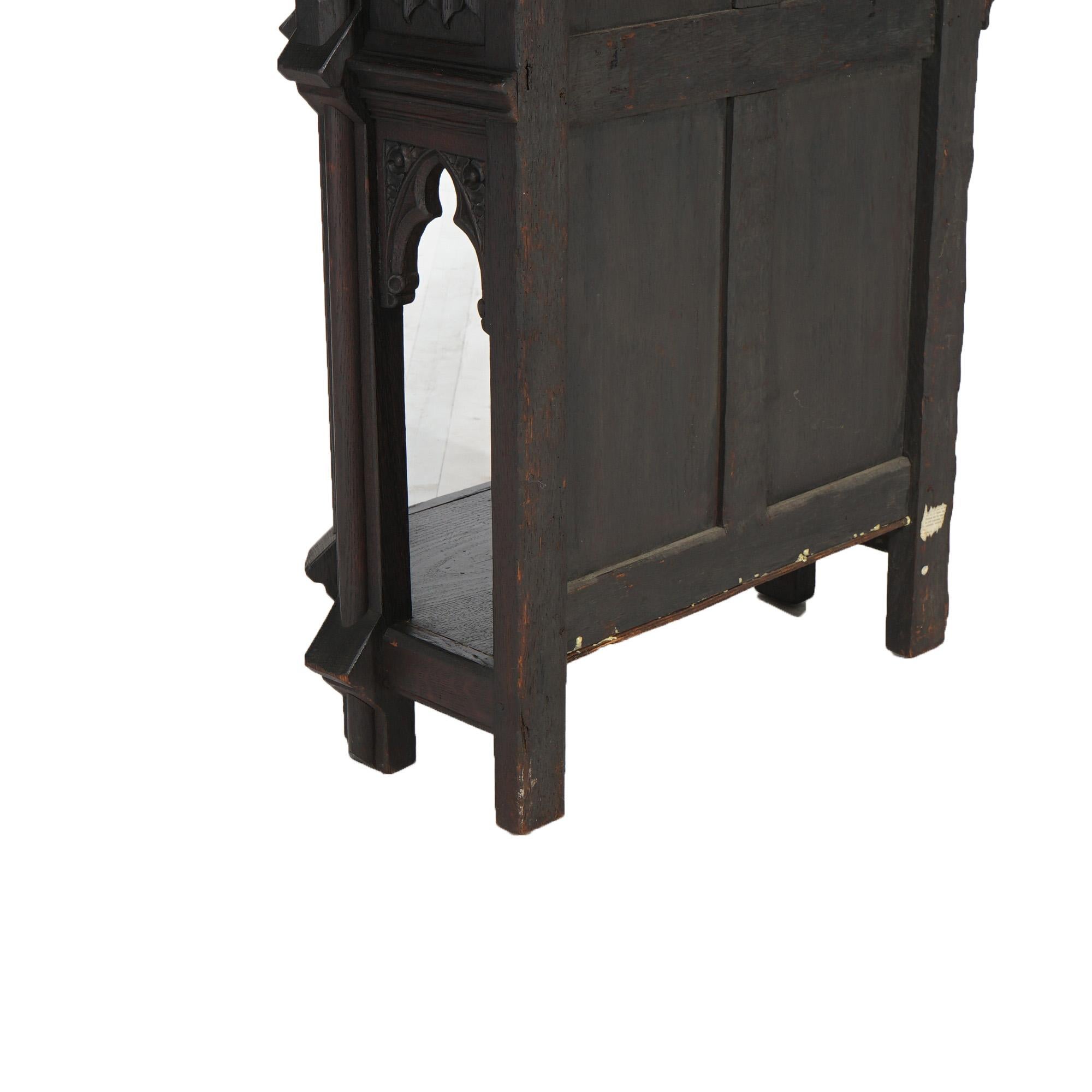 18th Century Gothic Heavily Carved Oak Figural Wine Cabinet C1750 8