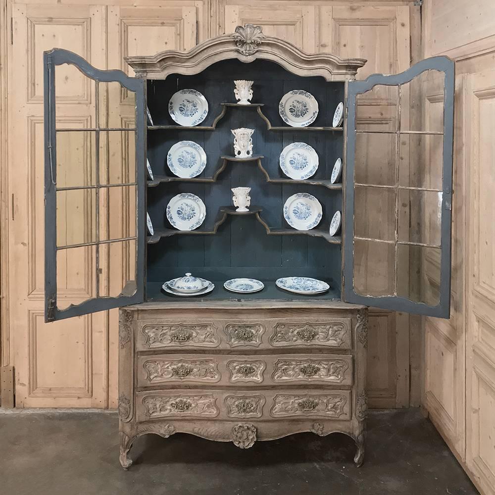 Régence 18th Century Grand China Buffet or Bookcase with Commode