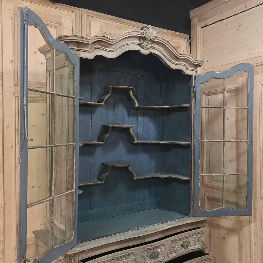 18th Century Grand China Buffet or Bookcase with Commode In Good Condition In Dallas, TX