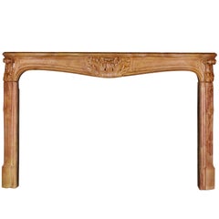 18th Century Grand French Library Antique Fireplace Surround