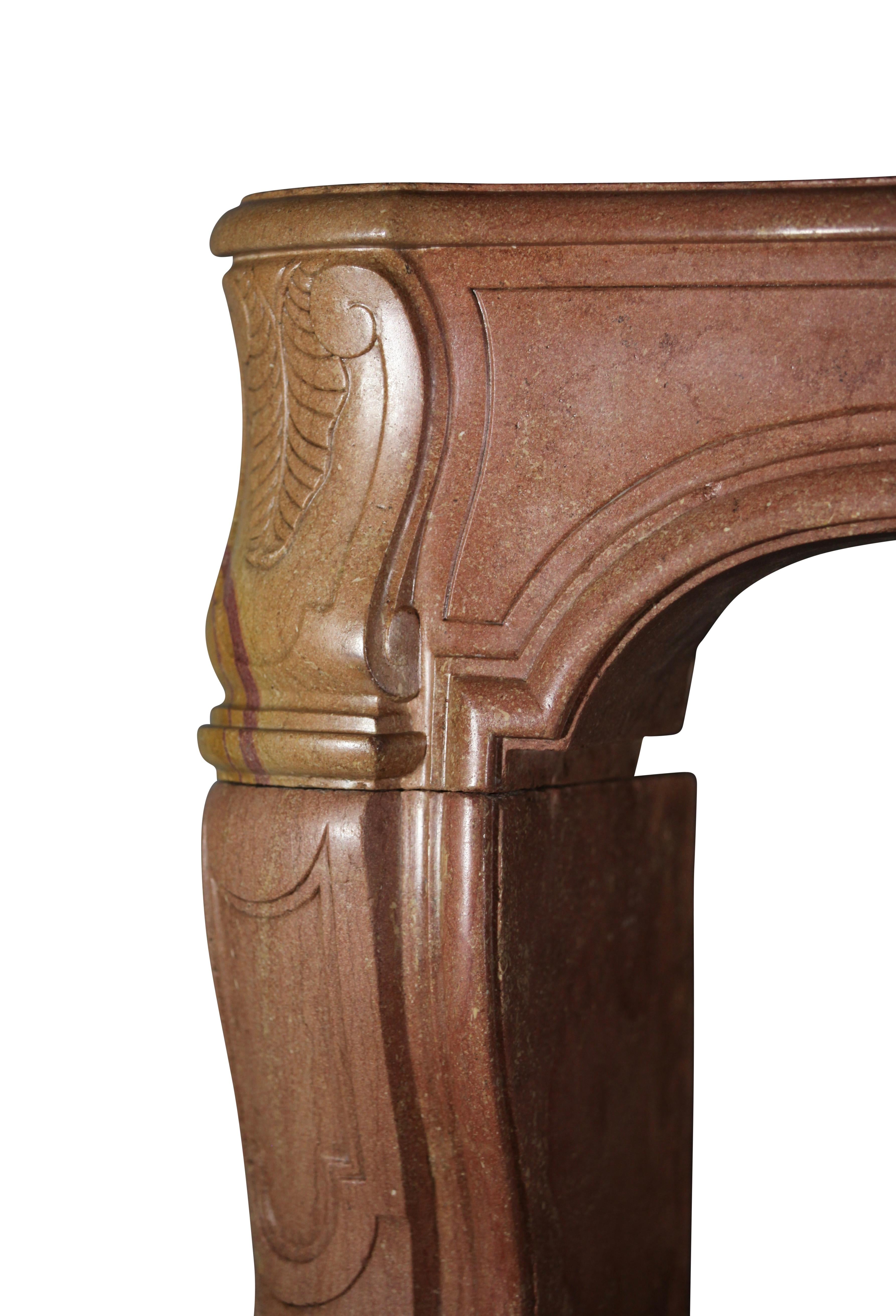 Hand-Carved 18th Century Grand French Original Antique Fireplace Surround For Sale