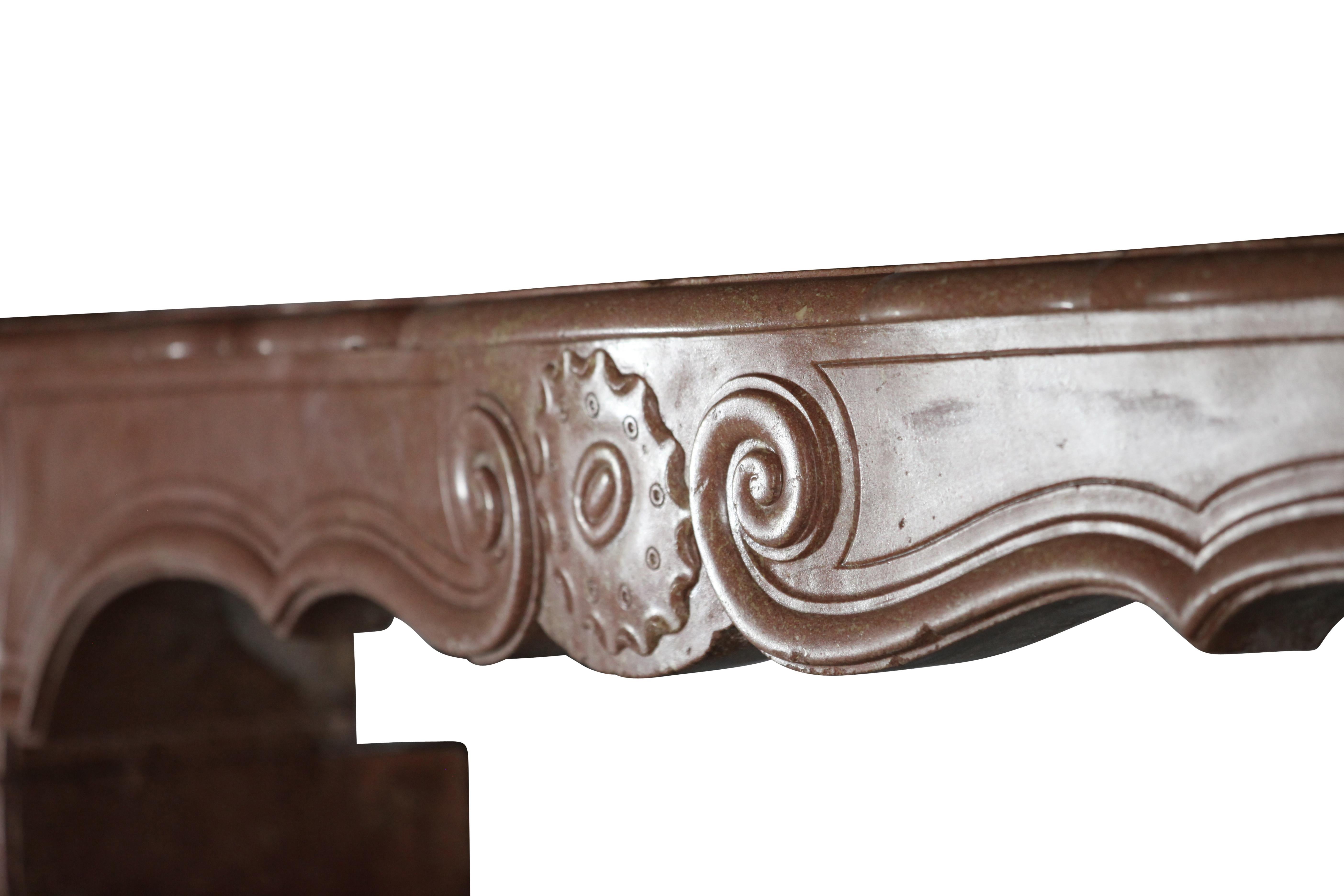 Marble 18th Century Grand French Original Antique Fireplace Surround For Sale