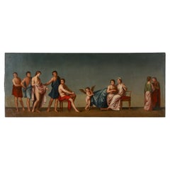 Antique 18th Century Grand Tour Roman Fresco Painting