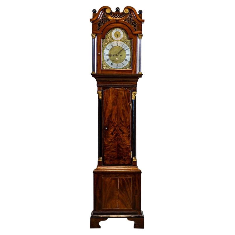 18th Century Grandfather Clock "Liverpool Made Case" from the George III Times For Sale