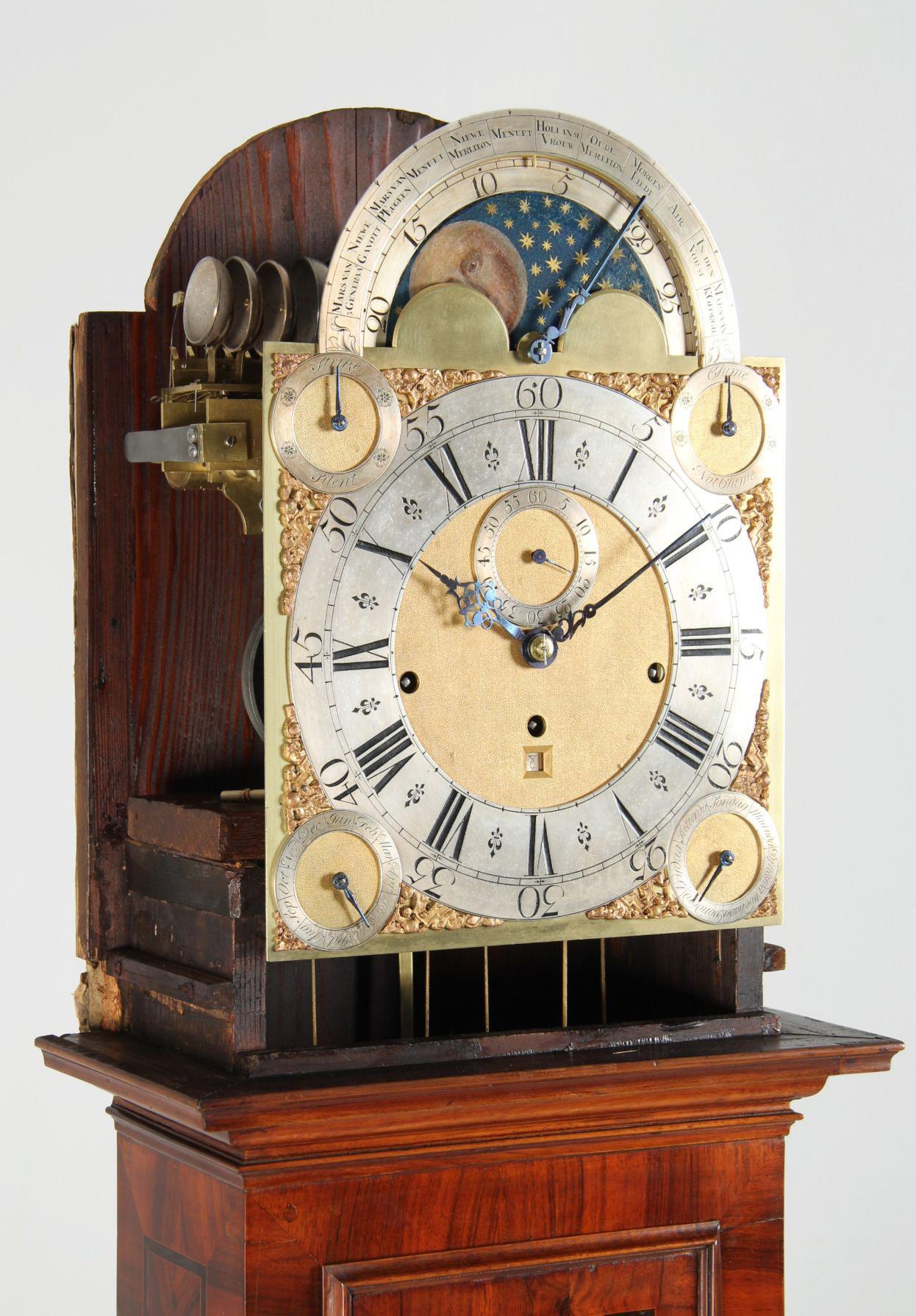 Late 18th Century 18th Century Grandfather Clock with Moonphases, Calendar and Musical Movement