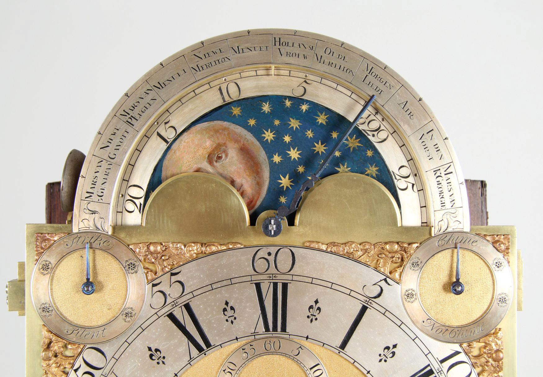 18th Century Grandfather Clock with Moonphases, Calendar and Musical Movement 1