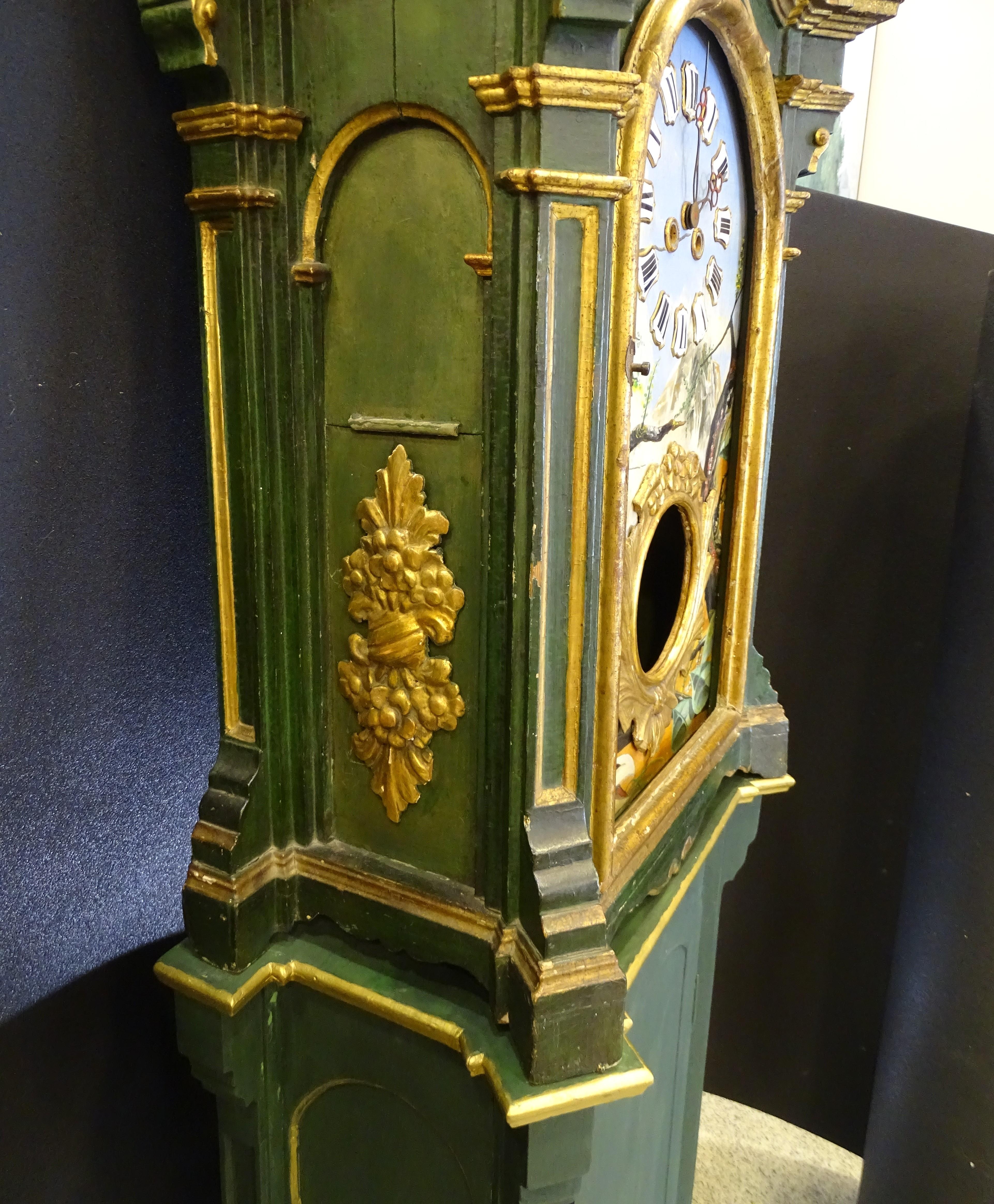 18th century Grandfather , Mantel clock , Black Forest, Germany 7