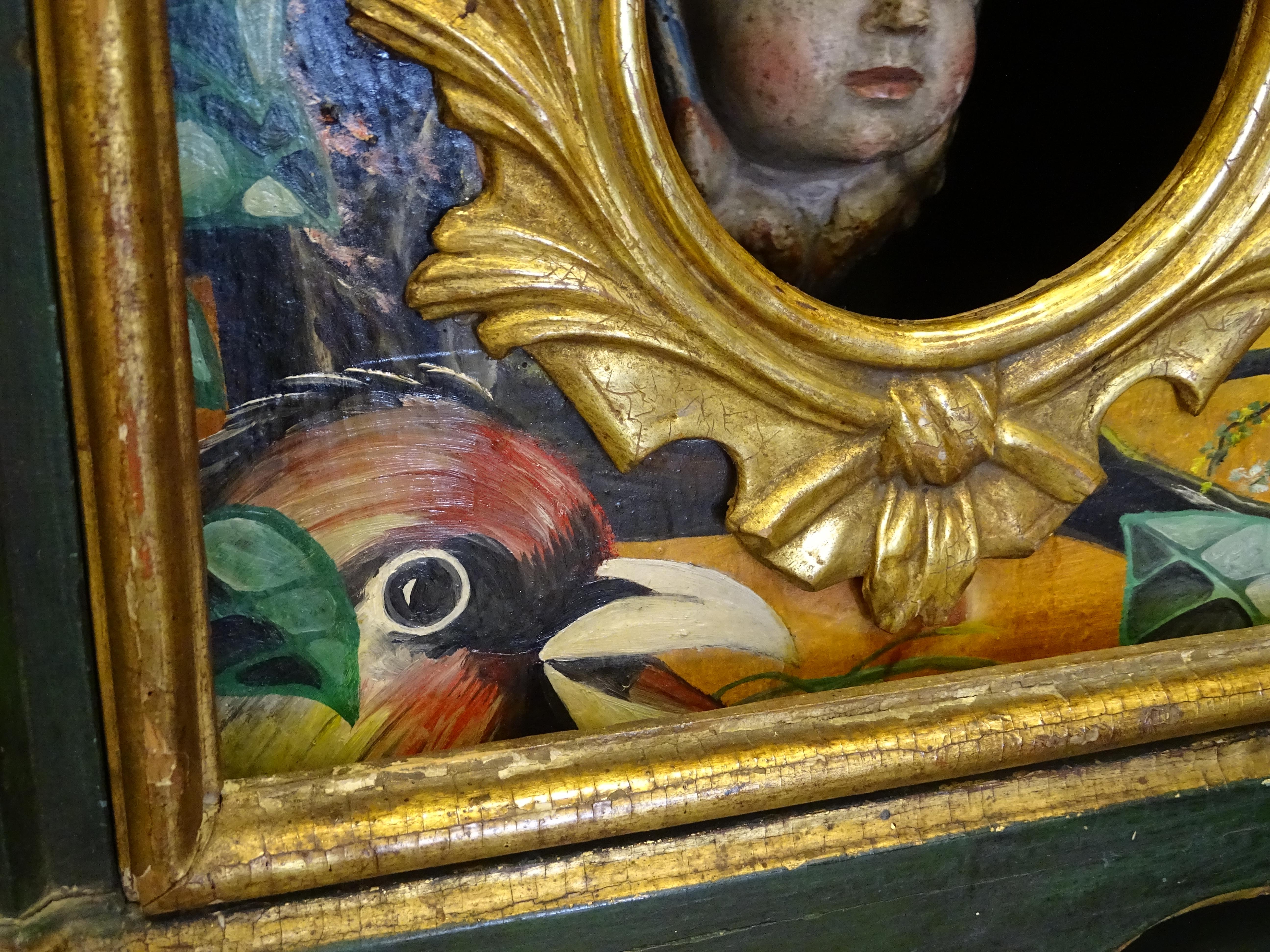 Gold Leaf 18th century Grandfather , Mantel clock , Black Forest, Germany