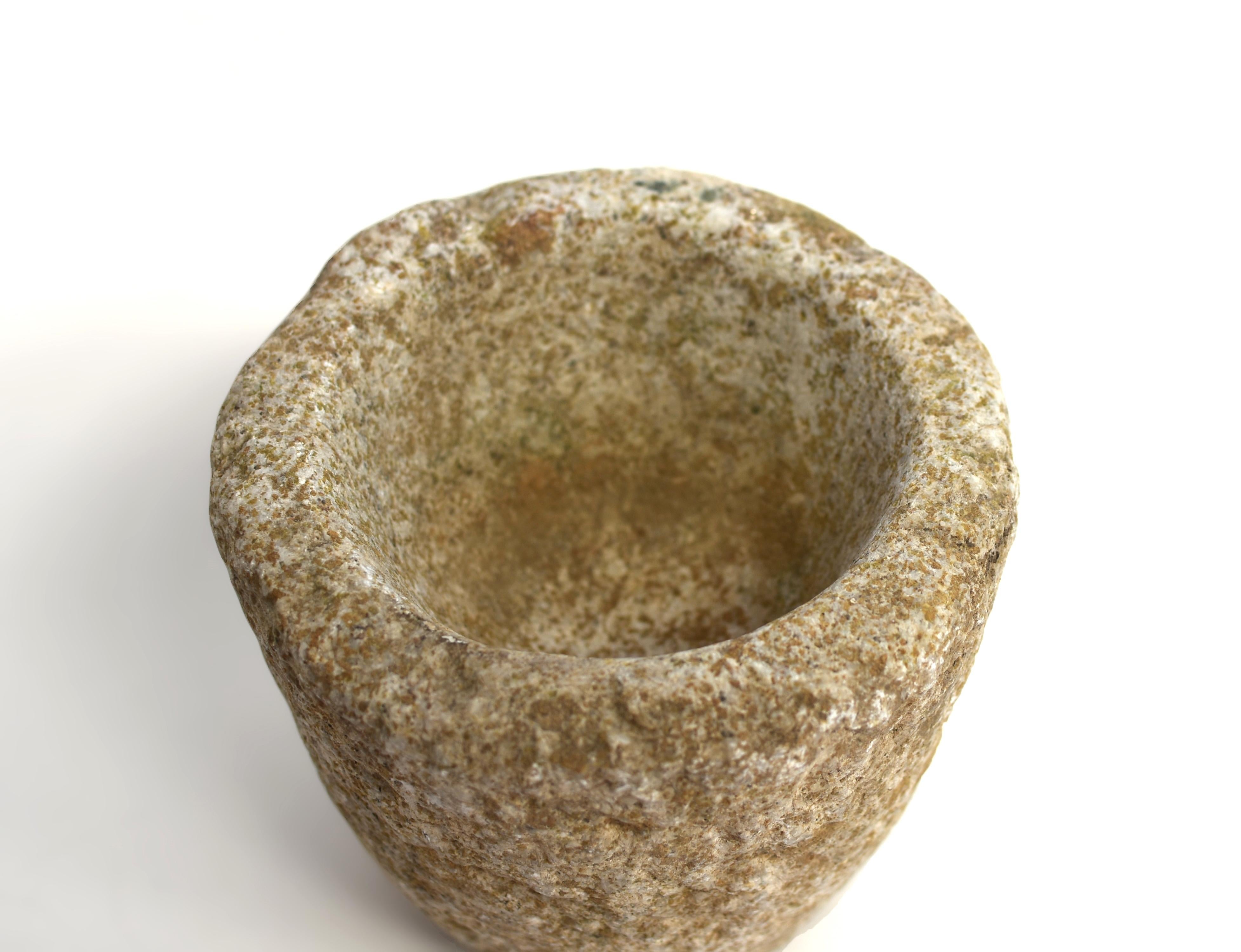 Chinese 18th Century Granite Bowl Mortar Planter 12 Lb