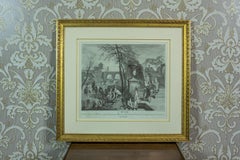 18th Century Graphic Entitled Winter by Antoine Watteau, Engraver Nicolas Larme