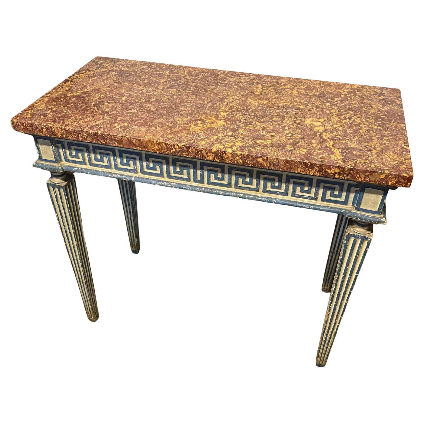 Beatrice Table Rome 18th Century Greco Roman Marble Console Table For Sale at 1stDibs