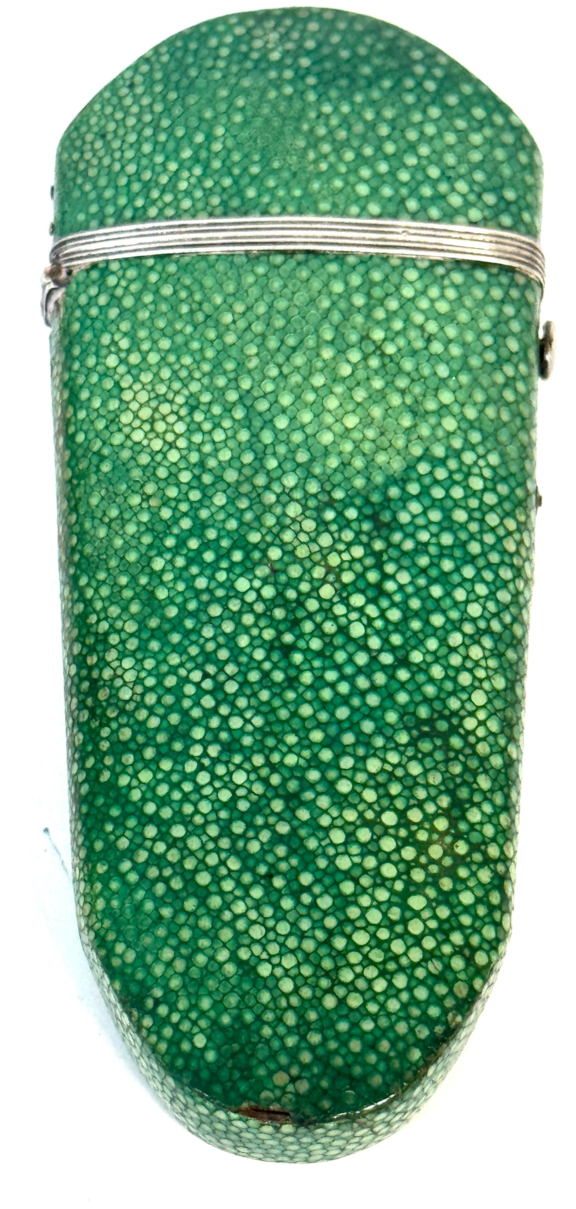 18th Century Green Shagreen and Silver Eyeglass Case with Monogram

England or France, circa 1760–1780
Dimensions: 5