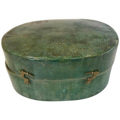 18th Century Green Shagreen Box with Hook and Eye Clasp