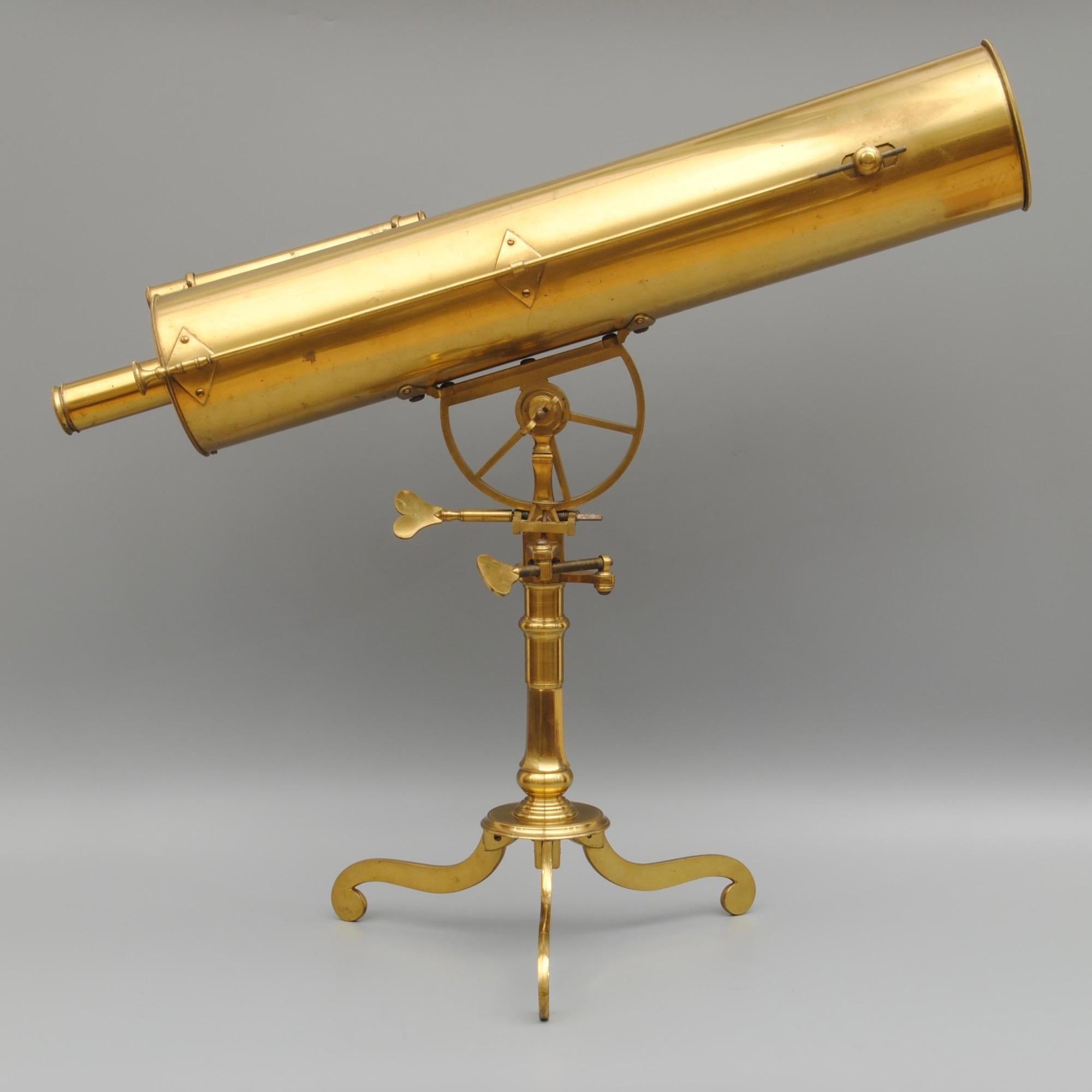 A wonderful example of an 18th century Gregorian reflecting telescope in its original mahogany carrying case. The condition of this fine instrument is superb with the original lacquer
Measure: overall length 72 cm
The partnership of Watkins and