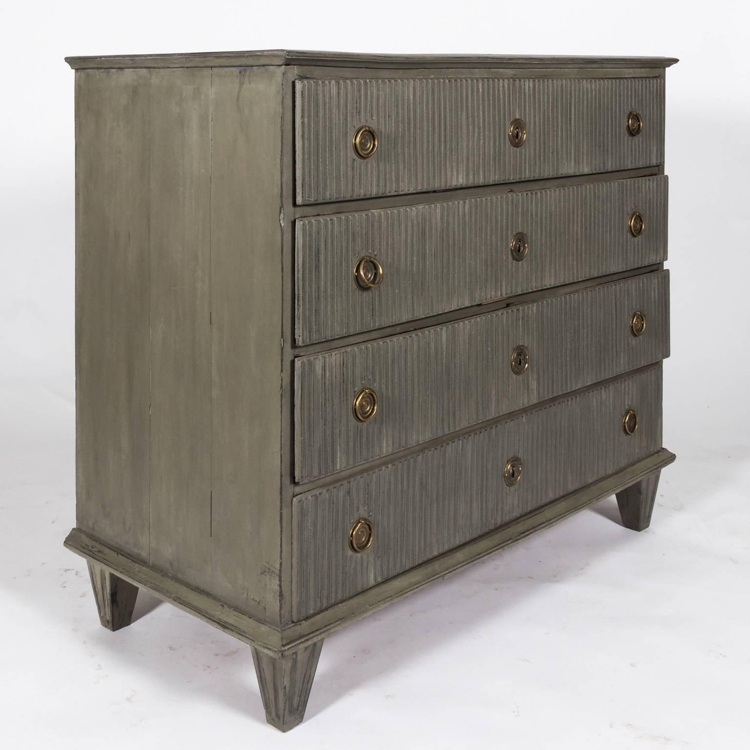 18th Century Grey Painted Louis XVI Dresser For Sale 8