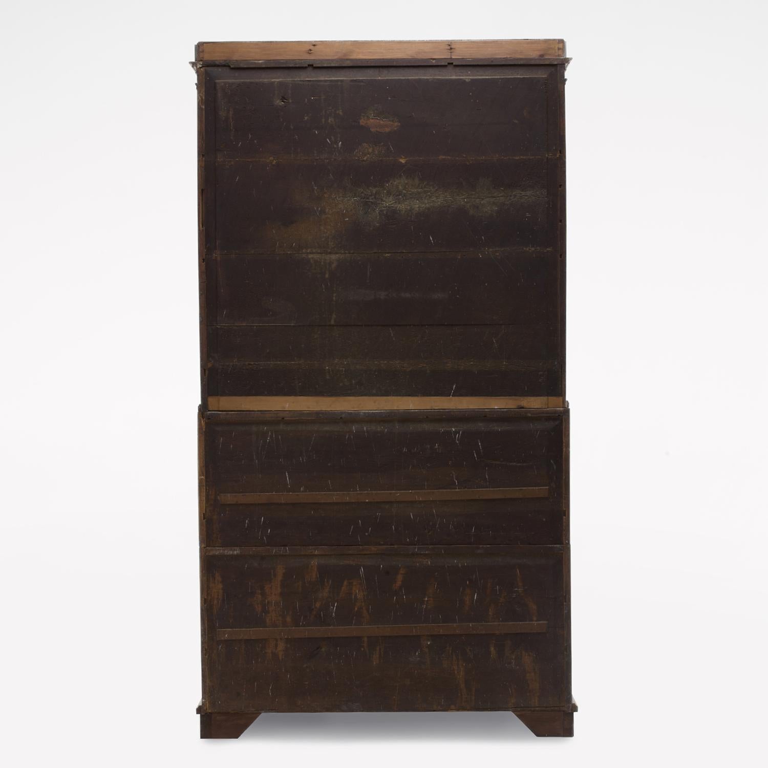 18th Century Grey Swedish Gustavian Pine Two Part Bureau - Antique Secretaire For Sale 4