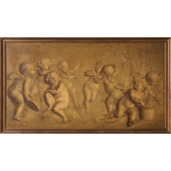 18th Century Grisaille Painting of Putti by Jacob de Wit