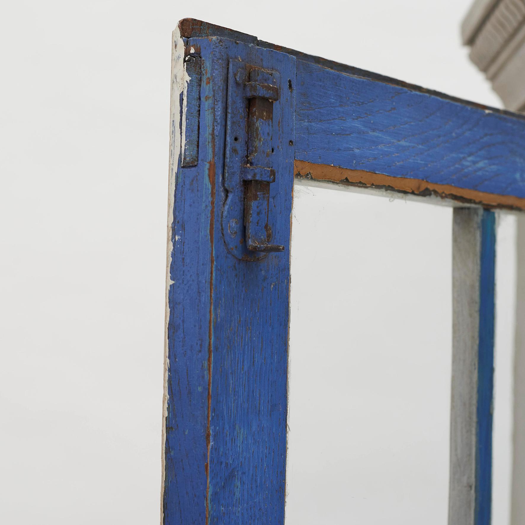 18th Century Gustavian 2-Door Cabinet with Beautiful Blue Color Inside 1