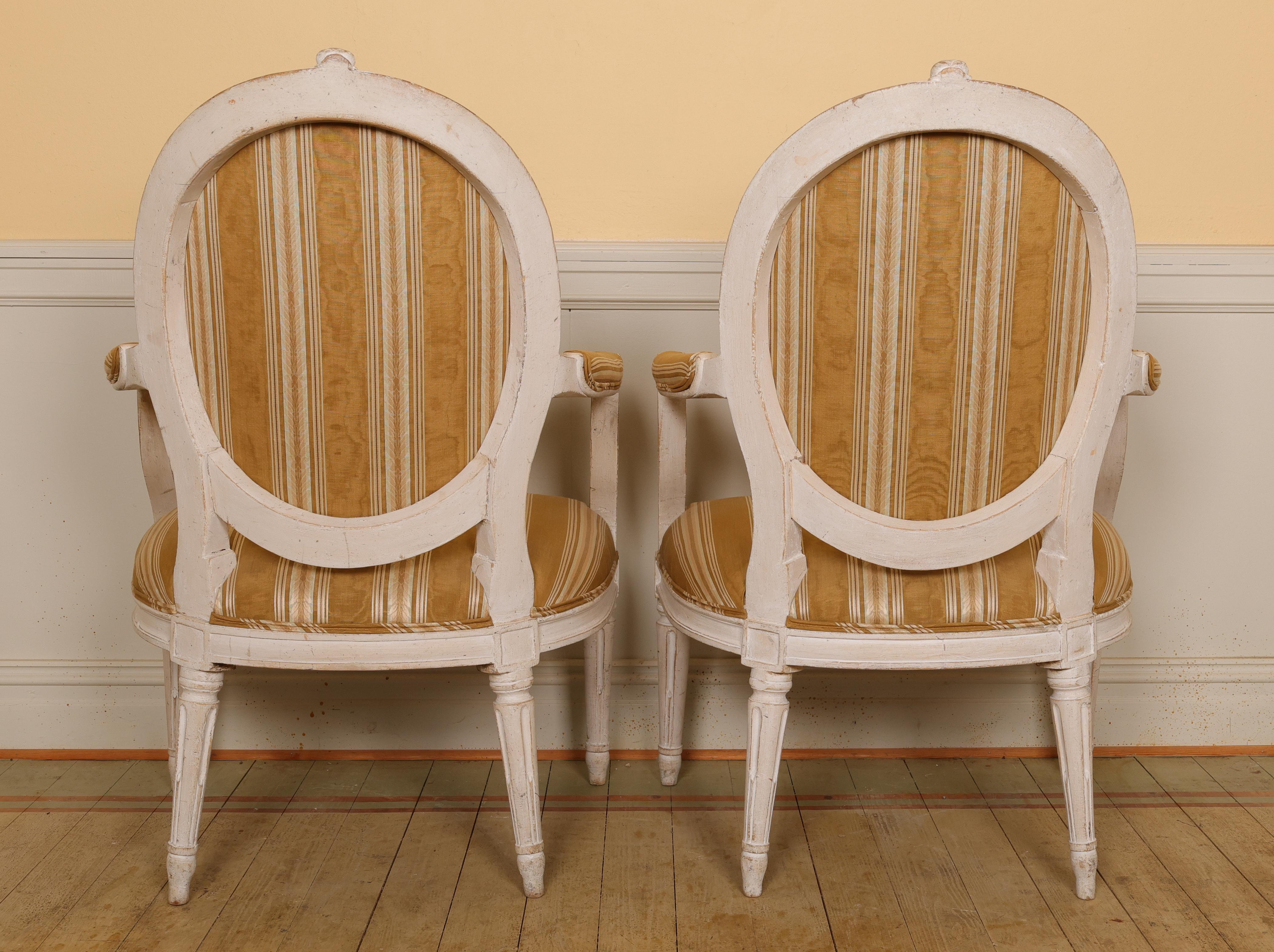 Paire de fauteuils gustaviens du 18e siècle en vente 1
