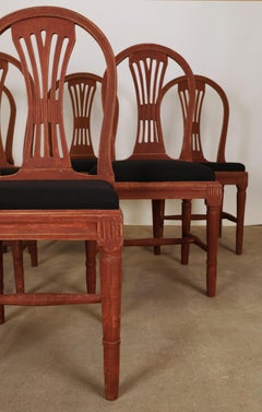 18th Century Gustavian Chairs, Set of Six