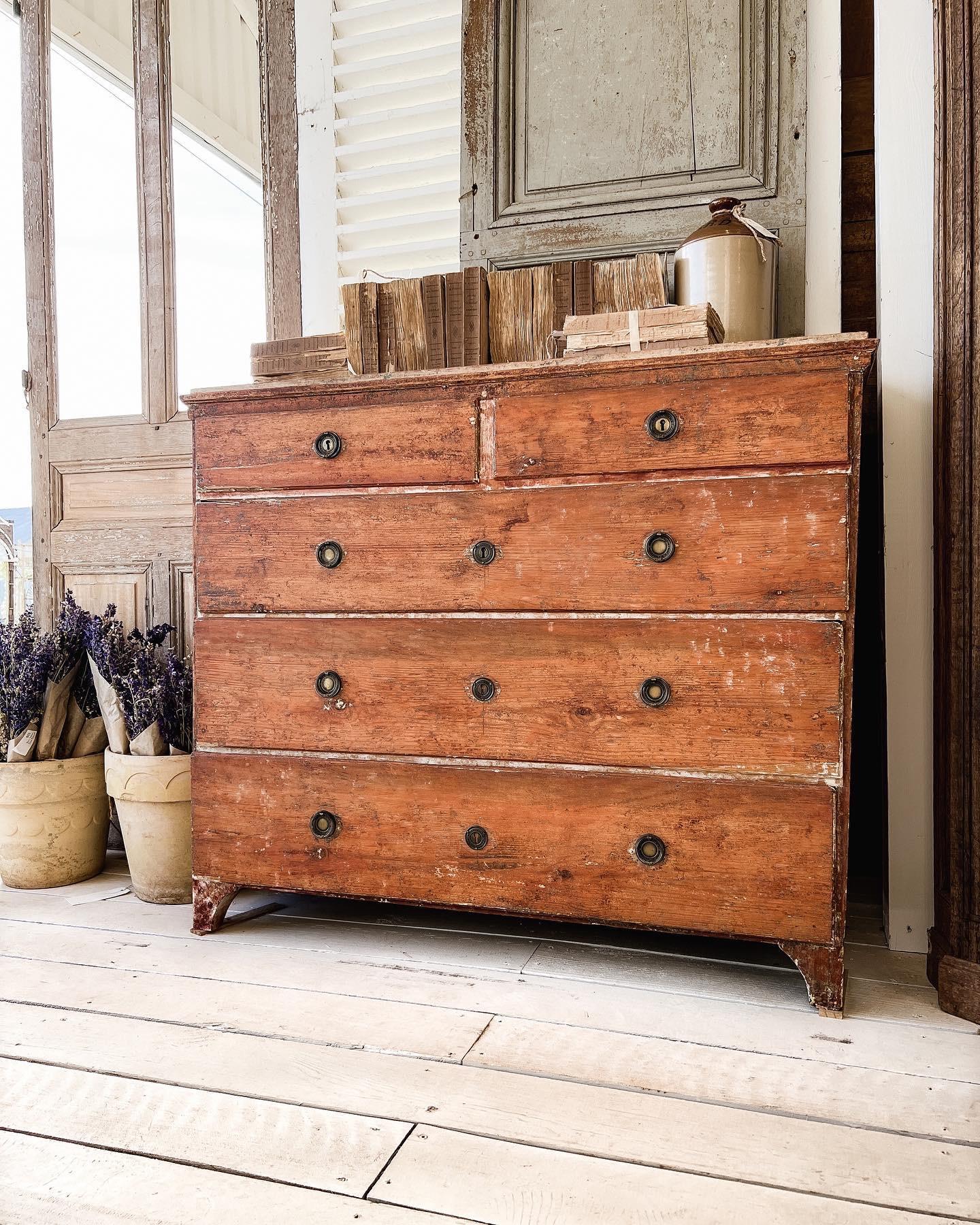 Hand-Painted 18th Century Gustavian Chest of Drawers