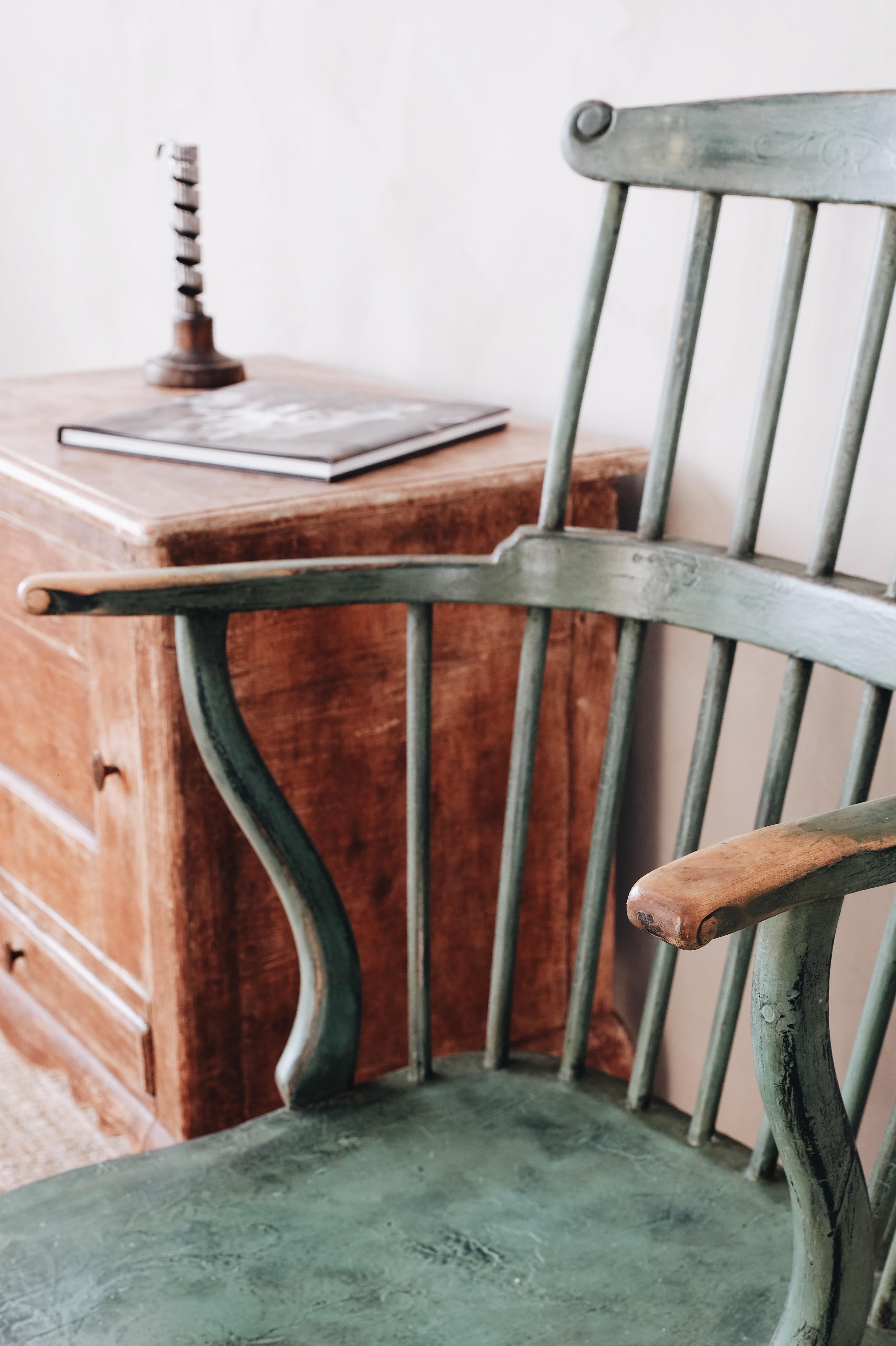 18th Century Gustavian Comb Back Chair 6